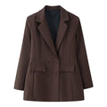Women's tailored double-breasted blazer with patch pockets and Viennese seams Fashion Glam