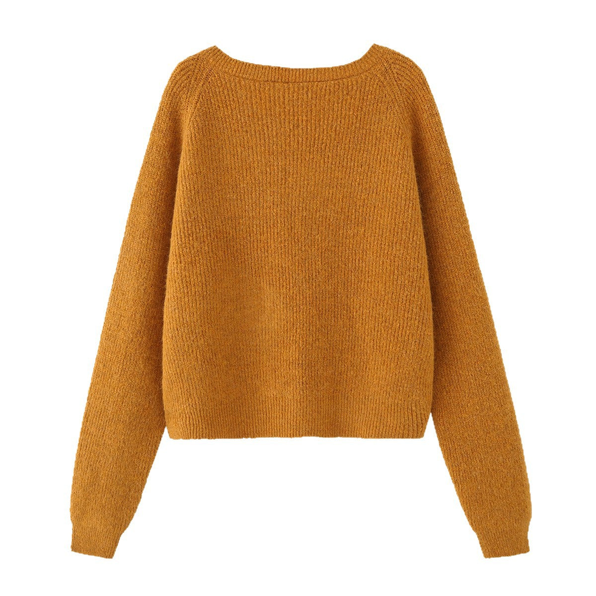 Ladies chunky knitted pullover with boat neck and cropped cut Fashion Glam