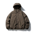 Unisex Boxy Padded Hoodie with Drawstring, Concealed Snap Placket and Utility Arm Pocket Fashion Glam