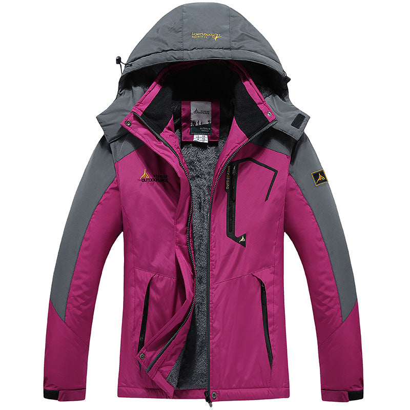 Men's three-layer thermo trekking jacket with removable hood and high-pile fleece lining Fashion Glam