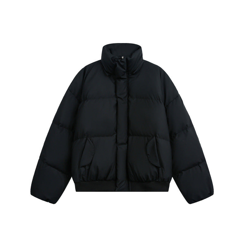 Women short quilted bomber jacket with hood and faux fur trim Fashion Glam