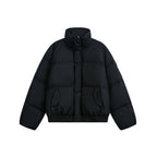 Women short quilted bomber jacket with hood and faux fur trim Fashion Glam
