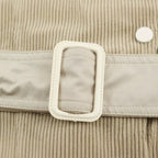 Women’s corduroy short jacket with fitted belt and snap button placket Fashion Glam