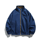Unisex Boxy transitional jacket made of technical cotton blend with stand-up collar, front zipper, and concealed chest flap Fashion Glam