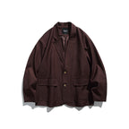 Men's Oversize Blazer in Boxy Cut with Flap Pockets and Light Padding Fashion Glam