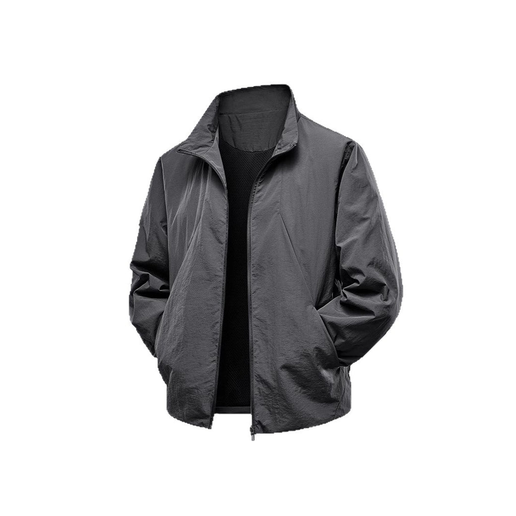 Men's ultralight windproof transitional jacket with stand-up collar and hidden zipper Fashion Glam