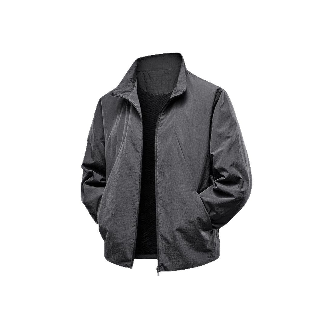 Men's ultralight windproof transitional jacket with stand-up collar and hidden zipper Fashion Glam