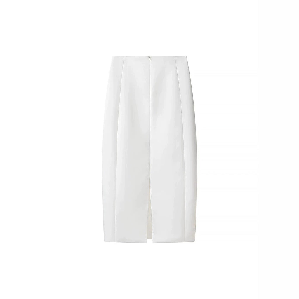 Women's pencil skirt with sculpting seam details and knee-length silhouette Fashion Glam