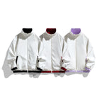 Ladies Lightweight Oversized Training Jacket with Stand-Up Collar, Contrast Stripes and Elastic Hem Fashion Glam