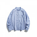 Unisex Oversize Shirt with Stand-Up Collar, Pinstripes and Breast Pocket Fashion Glam