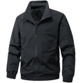 Men's Technical Microfiber Softshell Jacket in Bomber Style with Stand Collar and Zipper Pockets Fashion Glam