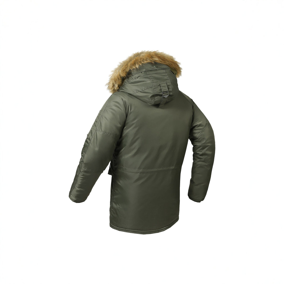 Men's longer insulated parka with faux fur hood and thermal padding Fashion Glam