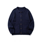Unisex Chunky Knitted Shirt Jacket with Kent Collar, Button Placket and Patch Pockets Fashion Glam