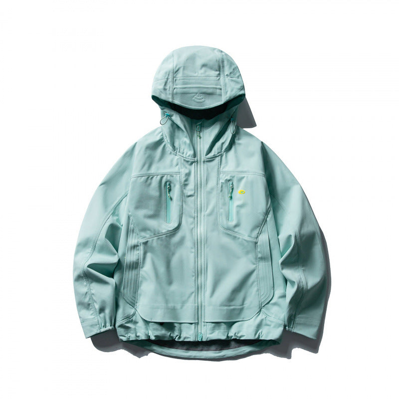 Unisex Lightweight Softshell Outdoor Jacket with Adjustable Hood, Water-Repellent Membrane, and Ergonomic Breast Pockets Fashion Glam
