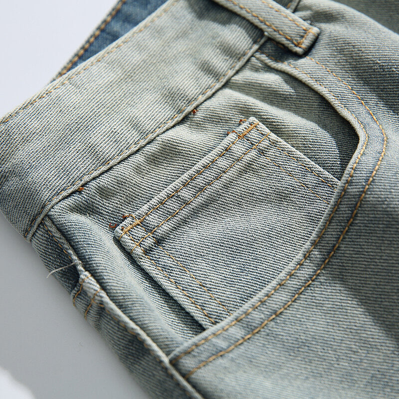 Unisex Relaxed-Fit Vintage-Jeans with high waist and distinctive ripped knee section Fashion Glam