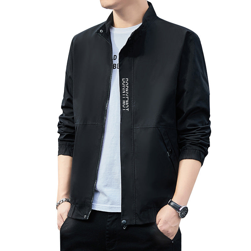 Men's Lightweight Urban Tech Blouson with Nanocoating, Stand Collar and Concealed Zipper Pockets Fashion Glam