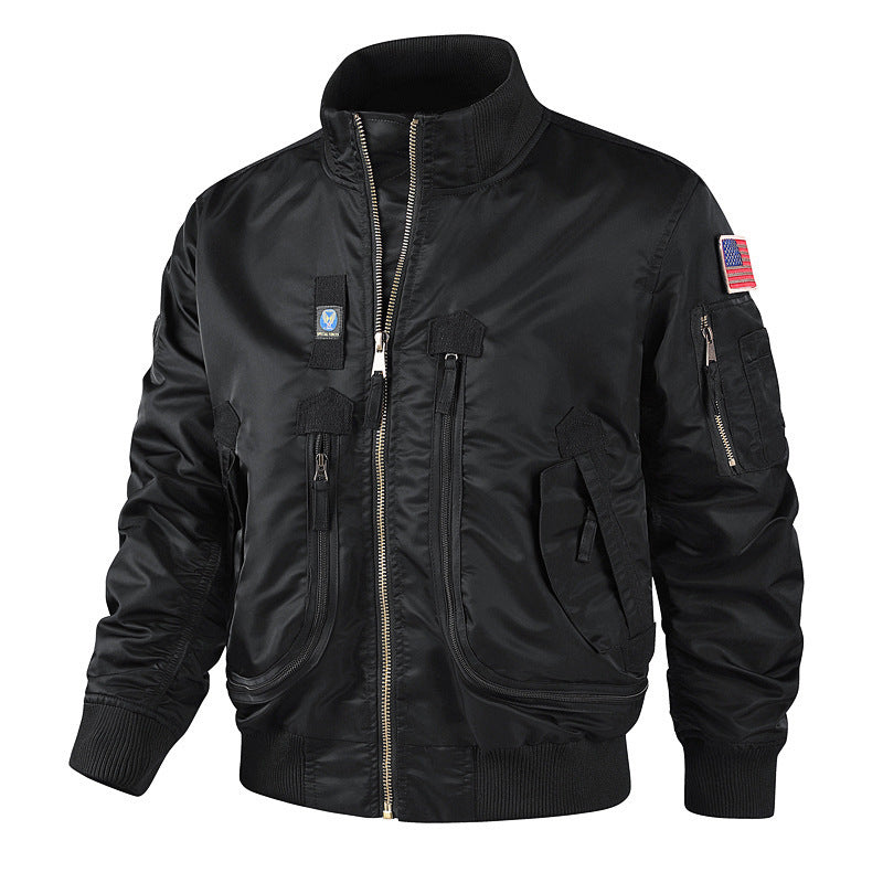 Men's bomber jacket pilot style lightly padded with two-way zipper and arm pocket Fashion Glam