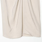 Women's Draped Midi Skirt with Gathering and Wrap Look Fashion Glam