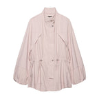 Women's lightweight oversized parka with drawstring waist and balloon sleeves Fashion Glam