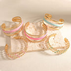 Women Open Bangle with Artistic Relief Design Fashion Glam