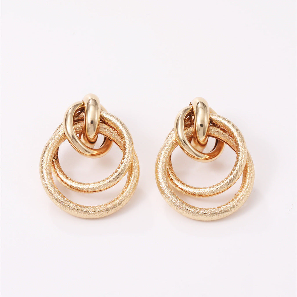 Women's Hanging Earrings with Elegant, Curved Ring Design Fashion Glam