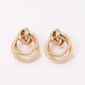 Women's Hanging Earrings with Elegant, Curved Ring Design Fashion Glam