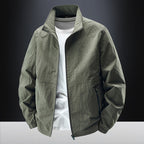 Men's minimalist functional jacket with stand-up collar, breathable mesh lining, and water-repellent zippers Fashion Glam