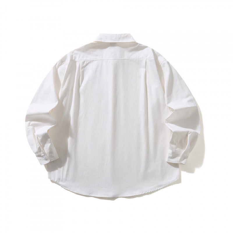 Unisex Oversized shirt with button-down collar, chest pocket and rounded hem Fashion Glam