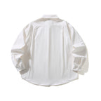 Unisex Oversized shirt with button-down collar, chest pocket and rounded hem Fashion Glam