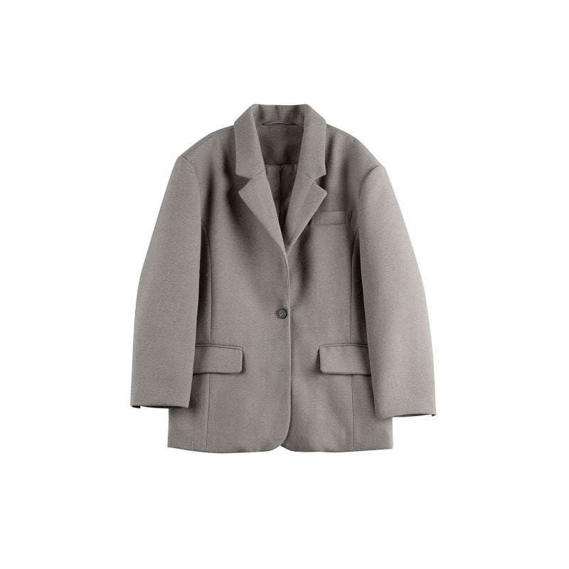 Women's Oversize Blazer in Boxy Cut with Lapel Collar and Flap Pockets Fashion Glam