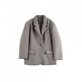 Women's Oversize Blazer in Boxy Cut with Lapel Collar and Flap Pockets Fashion Glam