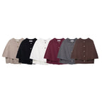 Women's Button-Front Knit Cape with Double Layer and Round Neckline Fashion Glam