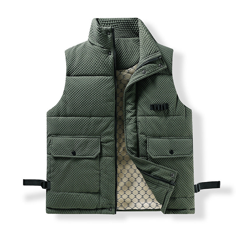 Men's utility quilted vest with thermal lining, front pockets and adjustable side straps Fashion Glam