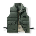 Men's utility quilted vest with thermal lining, front pockets and adjustable side straps Fashion Glam