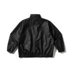 Unisex Boxy-Short Jacket made of vegan leather with a high collar, toggle front, and elastic hem Fashion Glam