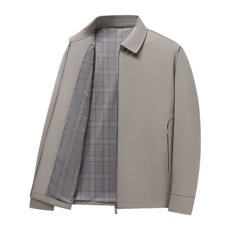 Men's Lightweight Harrington Jacket with Softshell Outer Material and Glencheck Lining Fashion Glam