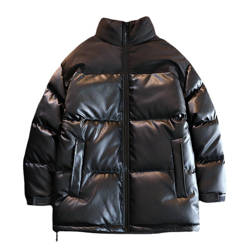 Unisex Padded Oversize Quilted Jacket with Stand-up Collar and Concealed Zipper Fashion Glam