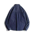 Unisex Boxy Denim Overshirt with patch chest pockets and rounded hem Fashion Glam