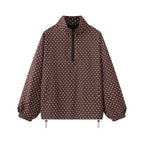 Women's lightweight dotted anorak with half zipper and drawstring Fashion Glam
