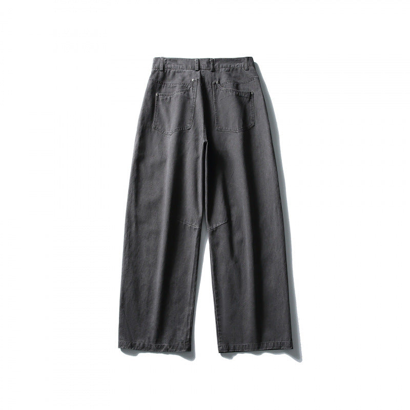Men's Wide Utility Pants in Workwear Look with Knee Patches and Straight Leg Fashion Glam