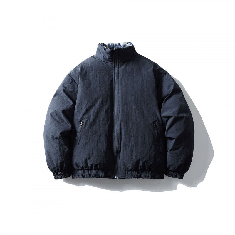 Unisex Boxy quilted transitional jacket with standing collar, elastic hem and zipper pockets Fashion Glam