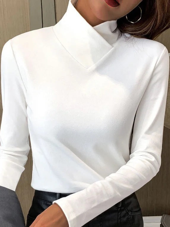 OLIVIA – CHIC HIGH COLLAR LONG SLEEVE TOP