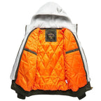 Men's bomber jacket with removable hood inner lining and quilted thermal insulation Fashion Glam
