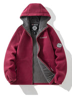 Women's Hooded Teddy Fleece Jacket with Full Zip, Elastic Cuffs and Slant Pockets Fashion Glam
