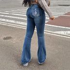 Women's High-Waisted Bootcut Jeans with Shaping Waistband and Slight Flare Fashion Glam