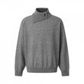 Unisex Boxy-Troyer with asymmetric funnel neck and snap button placket Fashion Glam
