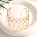 Women Open Bangle with Artfully Curved Design Fashion Glam