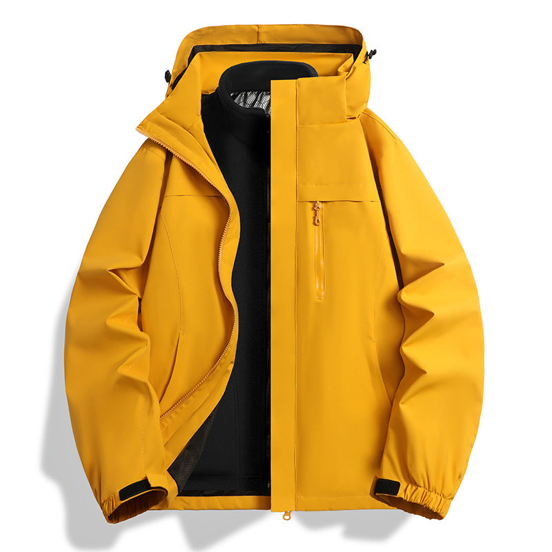 Men's two-in-one softshell hybrid jacket with removable fleece inner jacket and water-repellent membrane Fashion Glam