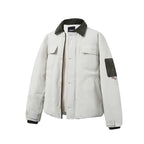 Unisex Padded Overshirt Jacket in Boxy Cut with Cord Collar and Flap Pockets Fashion Glam