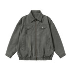 Unisex Boxy Jeans Jacket in Worker Look with Full Zipper, Shirt Collar, and Elastic Hem Fashion Glam